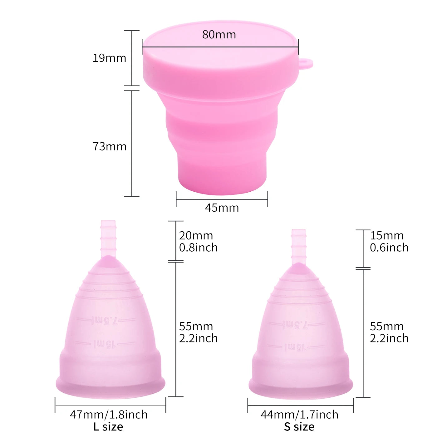 Copa Menstrual + Vaso Esterilizador + Funda